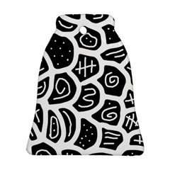Black And White Playful Design Ornament (bell)  by Valentinaart
