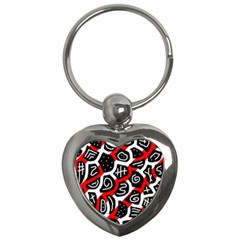 Red Playful Design Key Chains (heart)  by Valentinaart
