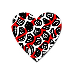 Red Playful Design Heart Magnet by Valentinaart