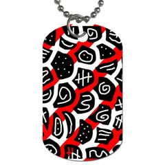 Red Playful Design Dog Tag (one Side) by Valentinaart