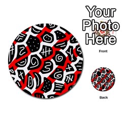 Red Playful Design Multi-purpose Cards (round)  by Valentinaart