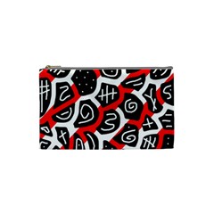 Red Playful Design Cosmetic Bag (small)  by Valentinaart
