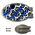 Blue playful design Money Clips (Oval)  Front