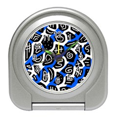 Blue Playful Design Travel Alarm Clocks by Valentinaart