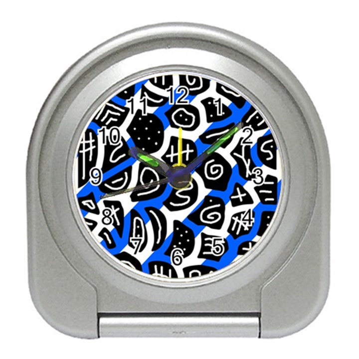 Blue playful design Travel Alarm Clocks