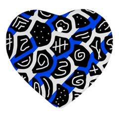 Blue Playful Design Heart Ornament (2 Sides) by Valentinaart