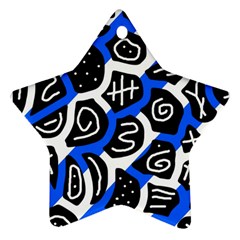 Blue Playful Design Star Ornament (two Sides)  by Valentinaart