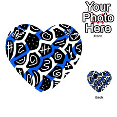 Blue Playful Design Playing Cards 54 (heart)  by Valentinaart