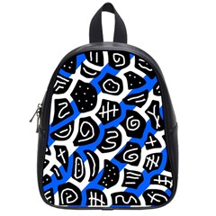 Blue Playful Design School Bags (small)  by Valentinaart