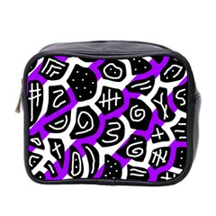 Purple Playful Design Mini Toiletries Bag 2-side by Valentinaart