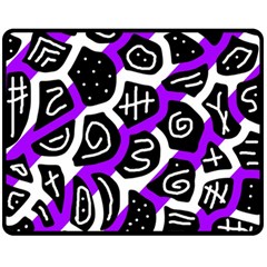 Purple Playful Design Fleece Blanket (medium)  by Valentinaart