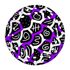 Purple Playful Design Round Filigree Ornament (2side) by Valentinaart