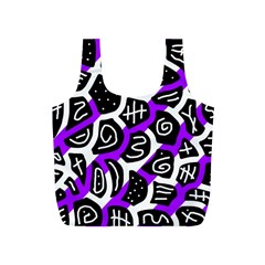 Purple Playful Design Full Print Recycle Bags (s)  by Valentinaart