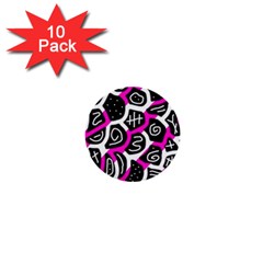 Magenta Playful Design 1  Mini Buttons (10 Pack)  by Valentinaart