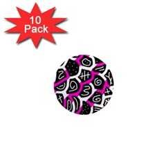 Magenta Playful Design 1  Mini Magnet (10 Pack)  by Valentinaart