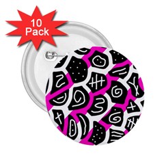 Magenta Playful Design 2 25  Buttons (10 Pack)  by Valentinaart