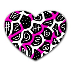 Magenta Playful Design Heart Mousepads