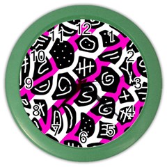 Magenta Playful Design Color Wall Clocks by Valentinaart