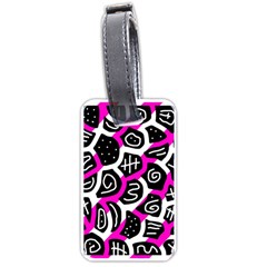 Magenta Playful Design Luggage Tags (one Side)  by Valentinaart