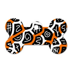 Orange Playful Design Dog Tag Bone (one Side) by Valentinaart