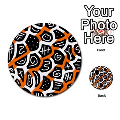 Orange Playful Design Multi-purpose Cards (round)  by Valentinaart