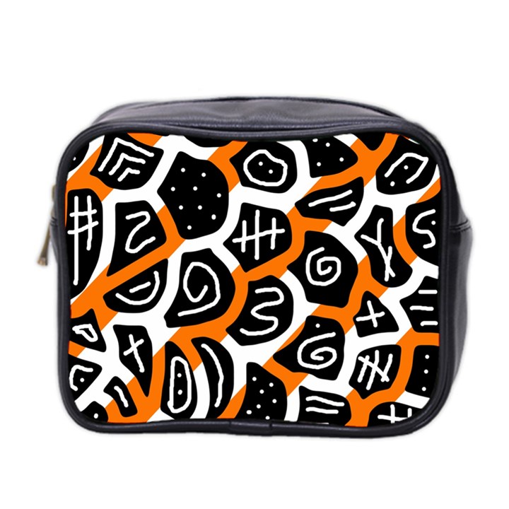 Orange playful design Mini Toiletries Bag 2-Side