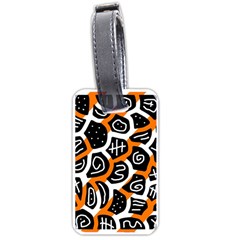 Orange Playful Design Luggage Tags (one Side) 