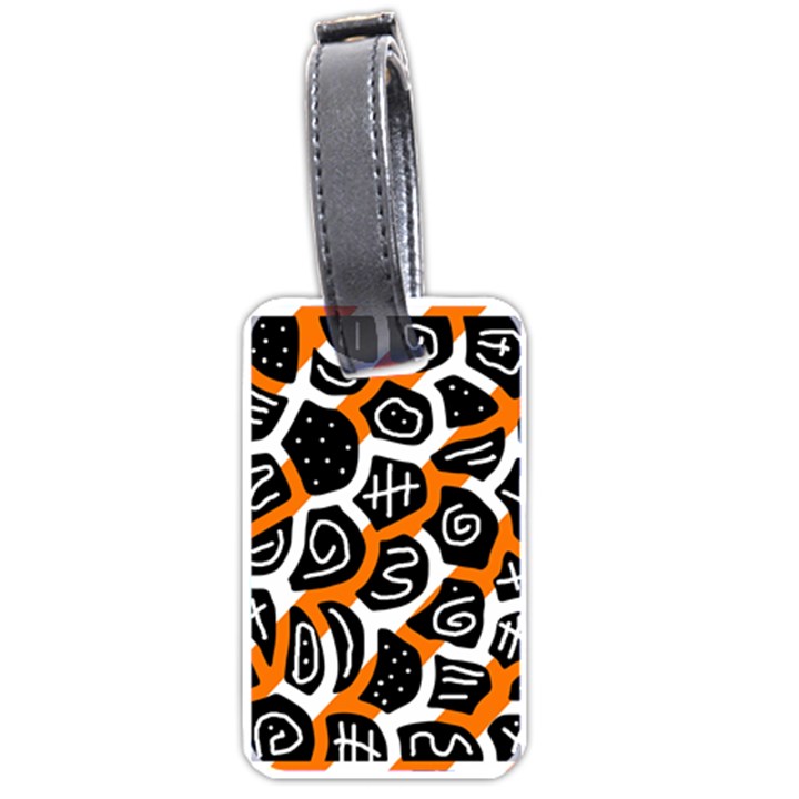 Orange playful design Luggage Tags (One Side) 