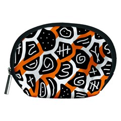 Orange Playful Design Accessory Pouches (medium)  by Valentinaart