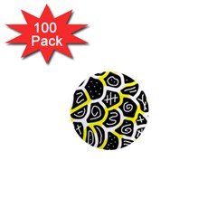 Yellow Playful Design 1  Mini Magnets (100 Pack)  by Valentinaart