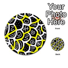 Yellow Playful Design Multi-purpose Cards (round) 