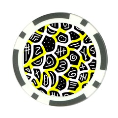 Yellow Playful Design Poker Chip Card Guards (10 Pack)  by Valentinaart