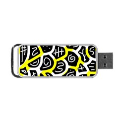 Yellow Playful Design Portable Usb Flash (one Side) by Valentinaart