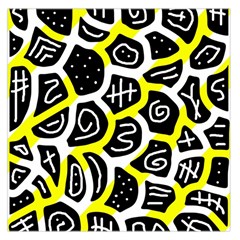 Yellow Playful Design Large Satin Scarf (square)