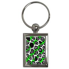 Green Playful Design Key Chains (rectangle)  by Valentinaart