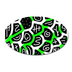 Green Playful Design Oval Magnet by Valentinaart