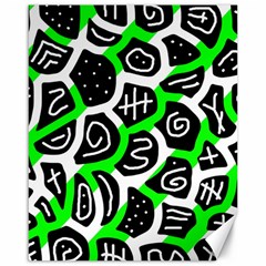 Green Playful Design Canvas 16  X 20   by Valentinaart