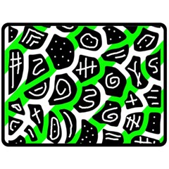 Green Playful Design Double Sided Fleece Blanket (large)  by Valentinaart
