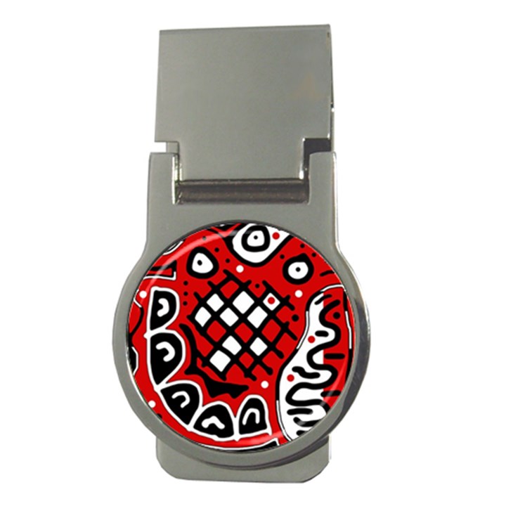 Red high art abstraction Money Clips (Round) 