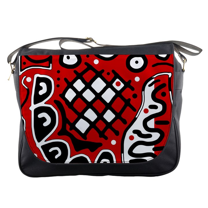 Red high art abstraction Messenger Bags