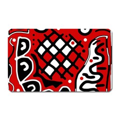 Red High Art Abstraction Magnet (rectangular) by Valentinaart