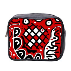 Red High Art Abstraction Mini Toiletries Bag 2-side