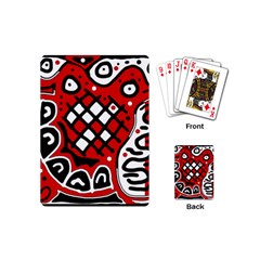 Red High Art Abstraction Playing Cards (mini)  by Valentinaart