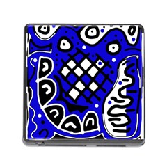 Blue High Art Abstraction Memory Card Reader (square) by Valentinaart