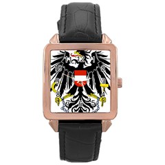 Coat Of Arms Of Austria Rose Gold Leather Watch 