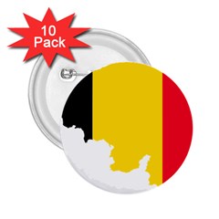 Belgium Flag Map 2 25  Buttons (10 Pack) 