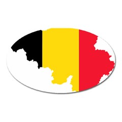 Belgium Flag Map Oval Magnet