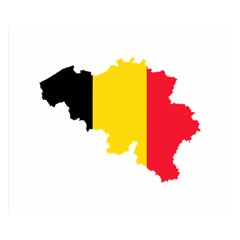 Belgium Flag Map Double Sided Flano Blanket (small) 