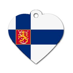 State Flag Of Finland  Dog Tag Heart (one Side)