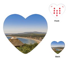 Landscape Aerial View Piriapolis Uruguay Playing Cards (heart)  by dflcprints